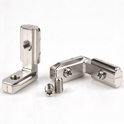 European Standard Inside Corner Bracket - Concealed L-Joint Connector for Aluminum Profiles (15 / 20 / 30 / 40 / 45 / 50 Series)