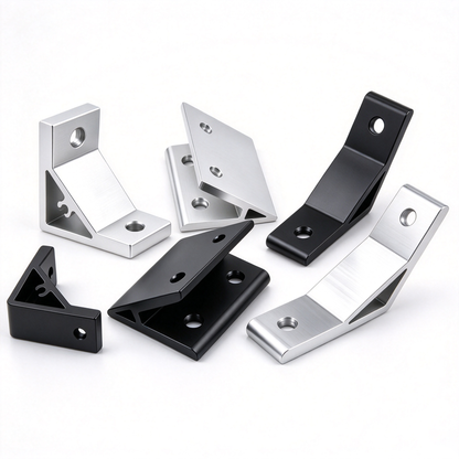 Aluminum Extrusion Corner Bracket - 90/45/135 Degree (2020 to 8080 Series)