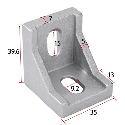 Heavy-Duty 90-Degree Aluminum Corner Bracket Connector for T-Slot Extrusions