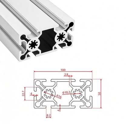 European Standard 5050, 50100, 50200 & 50240 T-Slot Aluminum Extrusion Profiles - Heavy Industrial Framing