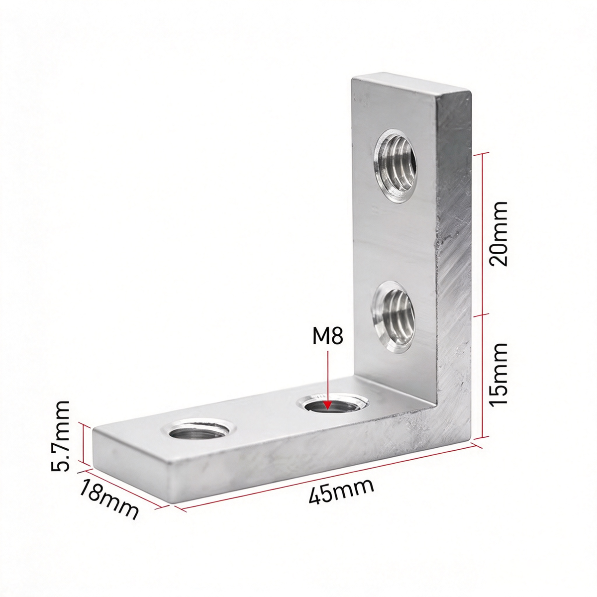 European Standard Inside Corner Bracket - Concealed L-Joint Connector for Aluminum Profiles (15 / 20 / 30 / 40 / 45 / 50 Series)