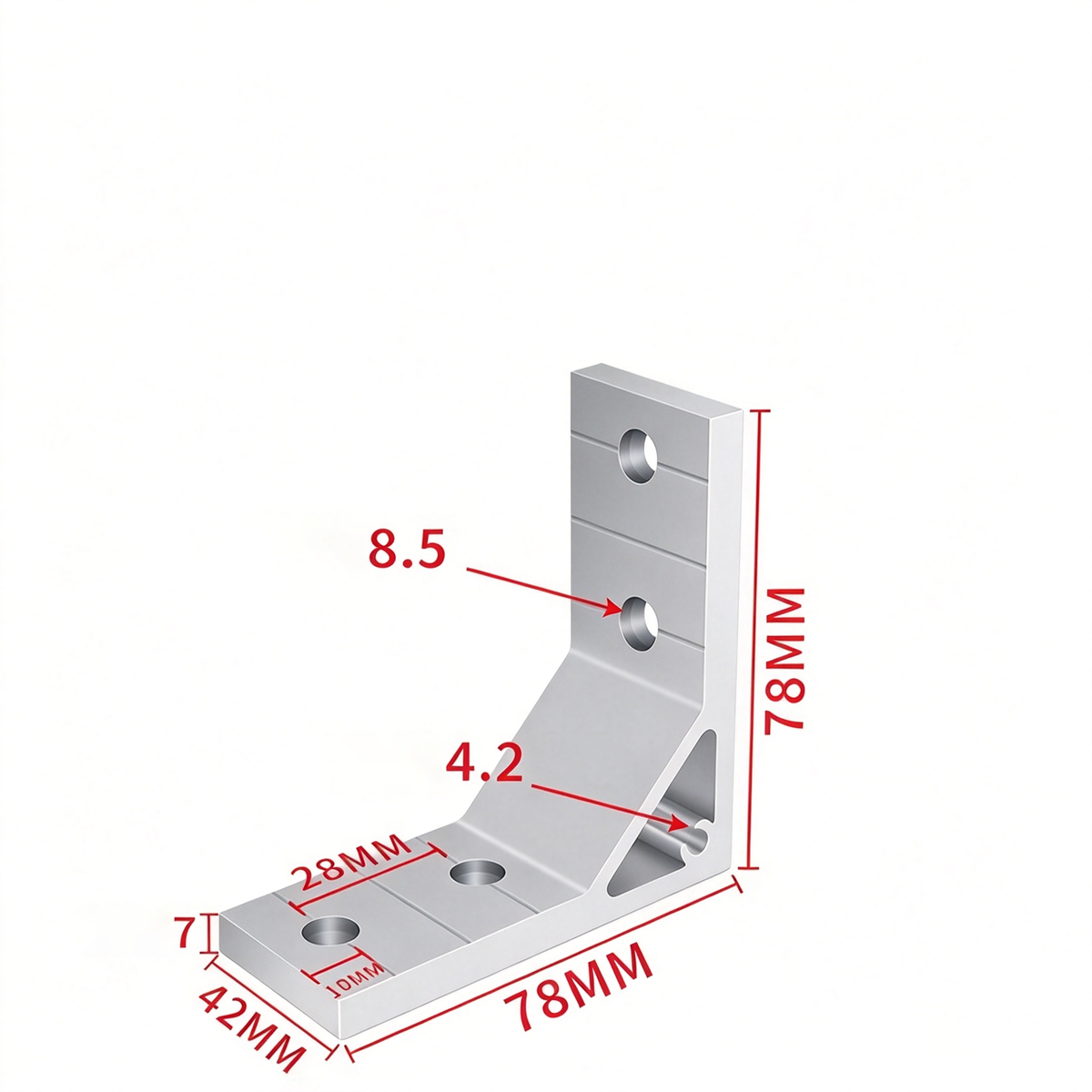 Aluminum Extrusion Corner Bracket - 90/45/135 Degree (2020 to 8080 Series)