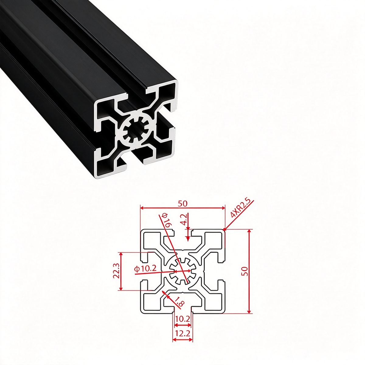 European Standard 5050, 50100, 50200 & 50240 T-Slot Aluminum Extrusion Profiles - Heavy Industrial Framing