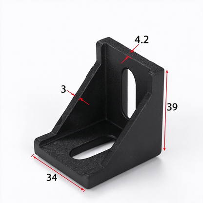 Heavy-Duty 90-Degree Aluminum Corner Bracket Connector for T-Slot Extrusions