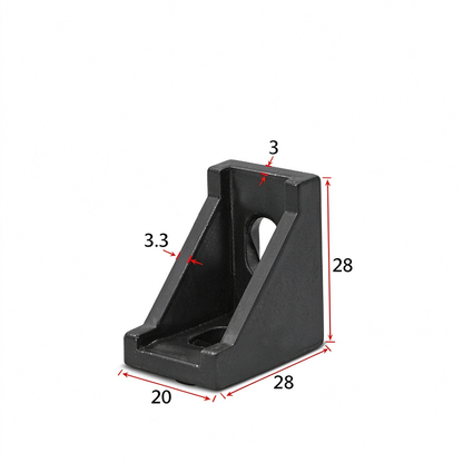Heavy-Duty 90-Degree Aluminum Corner Bracket Connector for T-Slot Extrusions