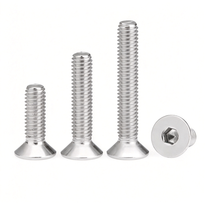 Flat Head Socket Screws for Aluminum Extrusion Profiles - M4 to M8 (Stainless Steel / Black)