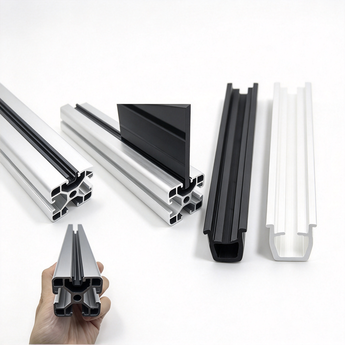 U-Channel Panel Holder Strip for Aluminum Extrusion Profiles - Slot 6/8/10