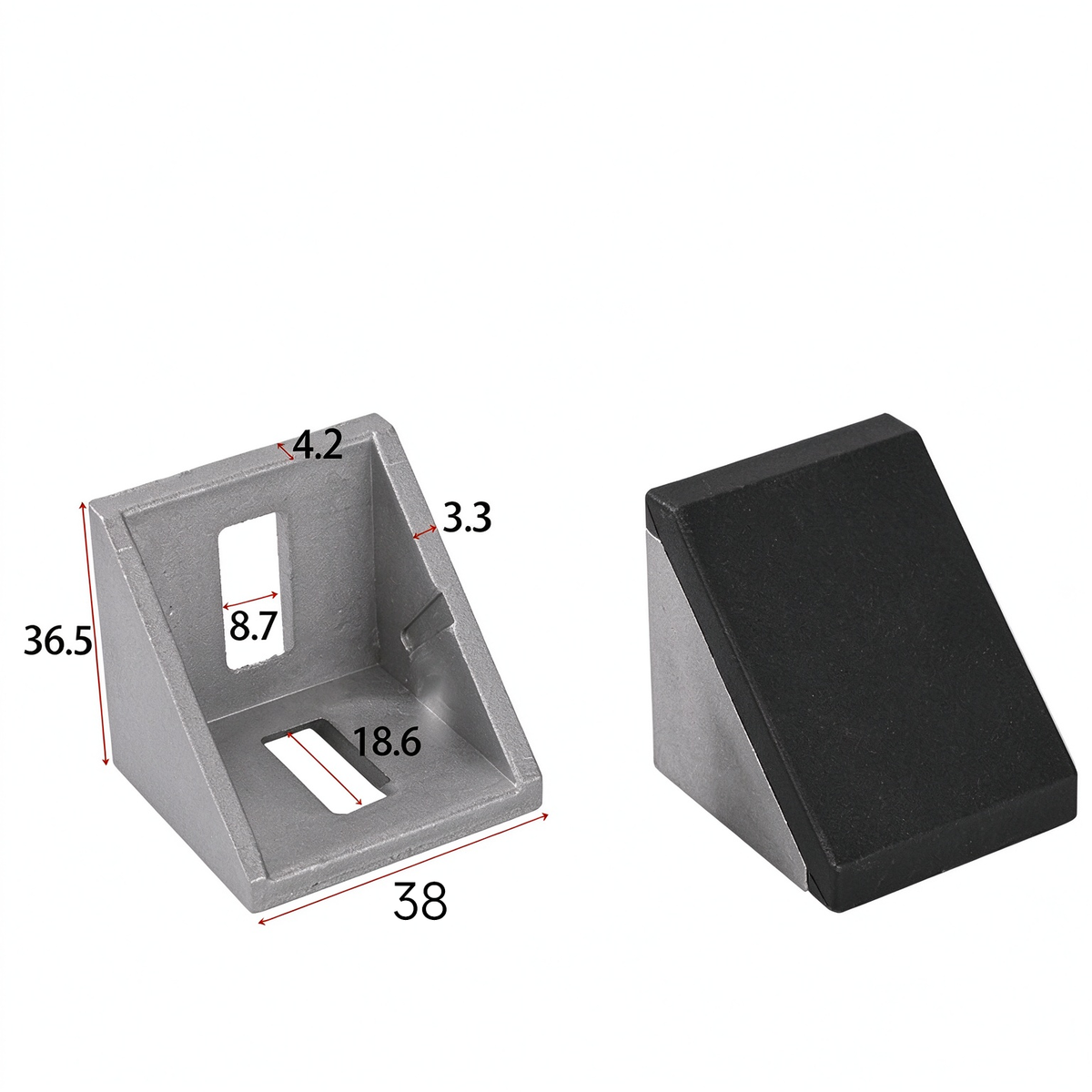 Heavy-Duty 90-Degree Aluminum Corner Bracket Connector for T-Slot Extrusions
