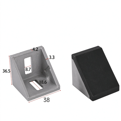 Heavy-Duty 90-Degree Aluminum Corner Bracket Connector for T-Slot Extrusions