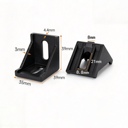 Heavy-Duty 90-Degree Aluminum Corner Bracket Connector for T-Slot Extrusions