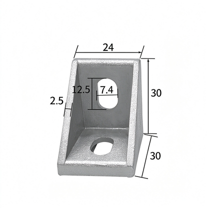Heavy-Duty 90-Degree Aluminum Corner Bracket Connector for T-Slot Extrusions