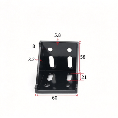 Heavy-Duty 90-Degree Aluminum Corner Bracket Connector for T-Slot Extrusions