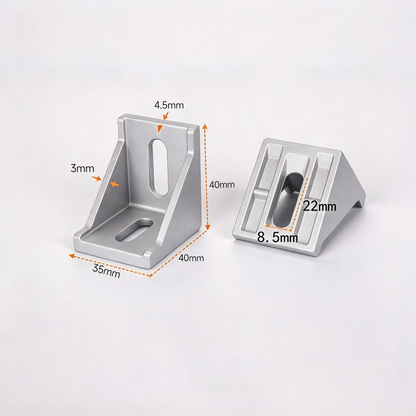 Heavy-Duty 90-Degree Aluminum Corner Bracket Connector for T-Slot Extrusions