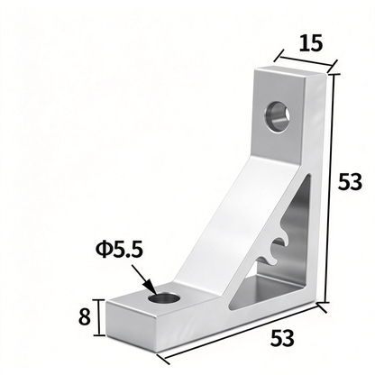 Aluminum Extrusion Corner Bracket - 90/45/135 Degree (2020 to 8080 Series)