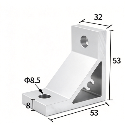 Aluminum Extrusion Corner Bracket - 90/45/135 Degree (2020 to 8080 Series)