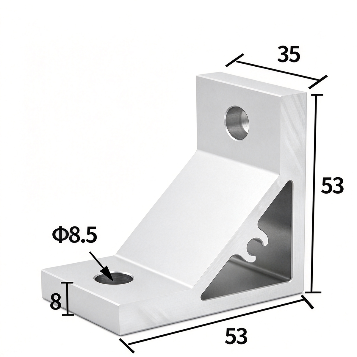 Aluminum Extrusion Corner Bracket - 90/45/135 Degree (2020 to 8080 Series)
