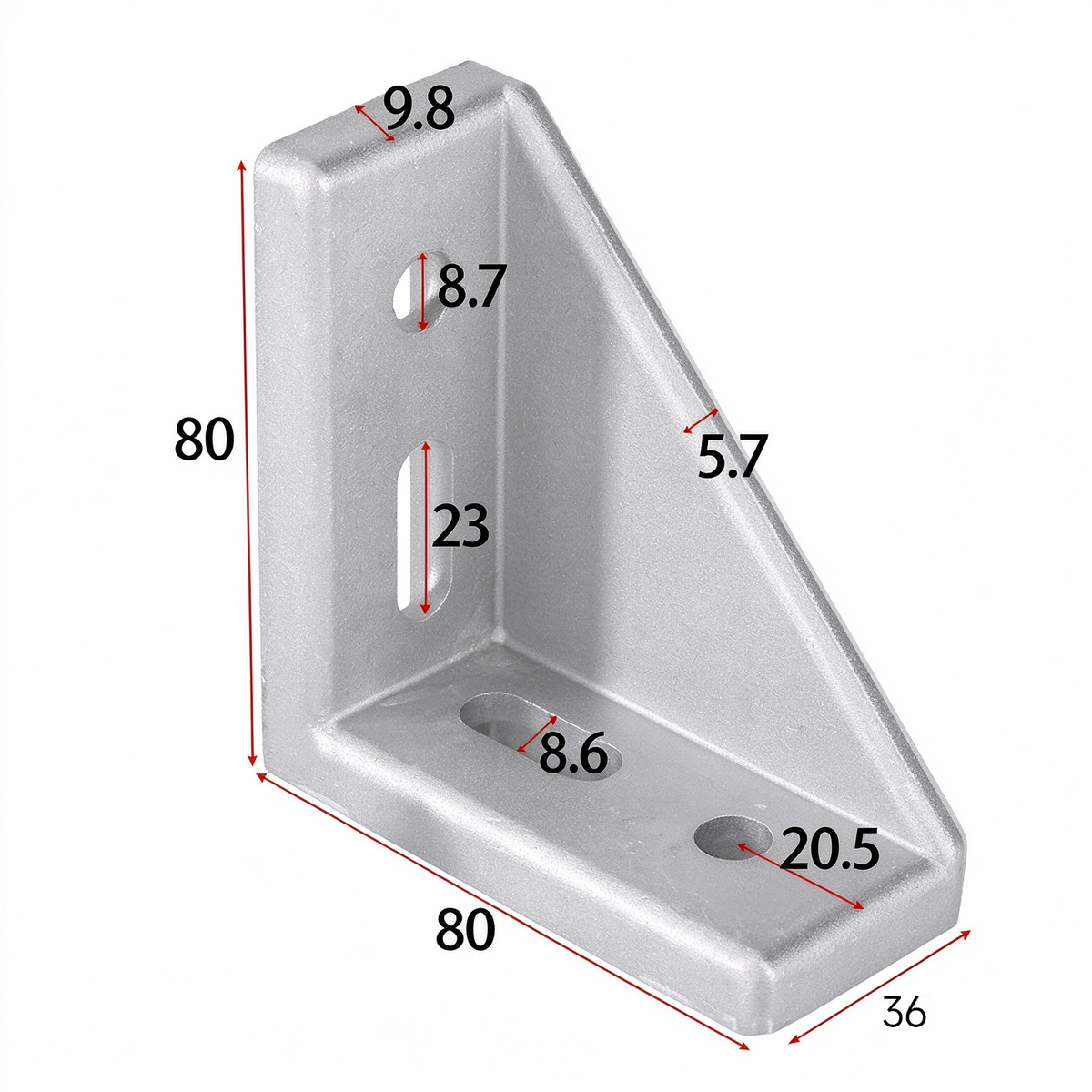 Heavy-Duty 90-Degree Aluminum Corner Bracket Connector for T-Slot Extrusions