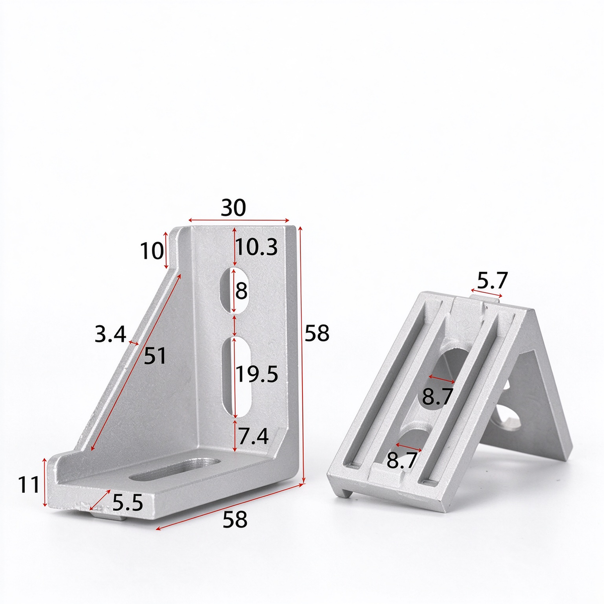 Heavy-Duty 90-Degree Aluminum Corner Bracket Connector for T-Slot Extrusions