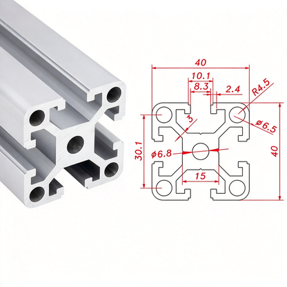 Europäischer Standard 4040 T-Nut-Aluminium-Strangpressprofil - 8mm Nut Industrieller Rahmenbau