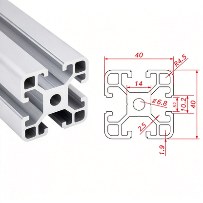 Europäischer Standard 4040 T-Nut-Aluminium-Strangpressprofil - 8mm Nut Industrieller Rahmenbau