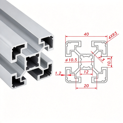 Europäischer Standard 4040 T-Nut-Aluminium-Strangpressprofil - 8mm Nut Industrieller Rahmenbau