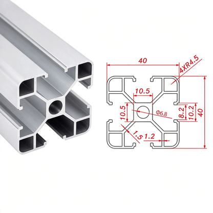 Europäischer Standard 4040 T-Nut-Aluminium-Strangpressprofil - 8mm Nut Industrieller Rahmenbau