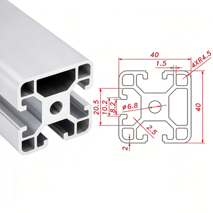 Europäischer Standard 4040 T-Nut-Aluminium-Strangpressprofil - 8mm Nut Industrieller Rahmenbau
