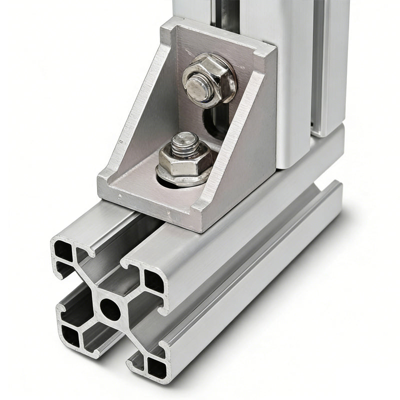 Heavy-Duty 90-Degree Aluminum Corner Bracket Connector for T-Slot Extrusions
