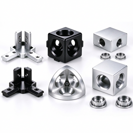Aluminum Profile 2-Way &amp; 3-Way Cube Corner Connectors (1515 / 2020 / 3030 / 4040 Series)